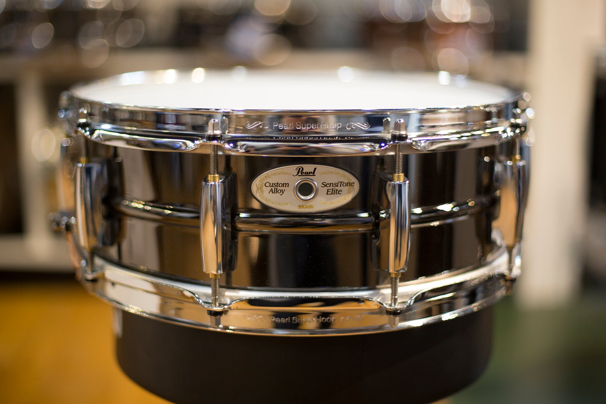 Used Pearl Sensitone Custom Alloy Brass 5 x 14 Snare Drum