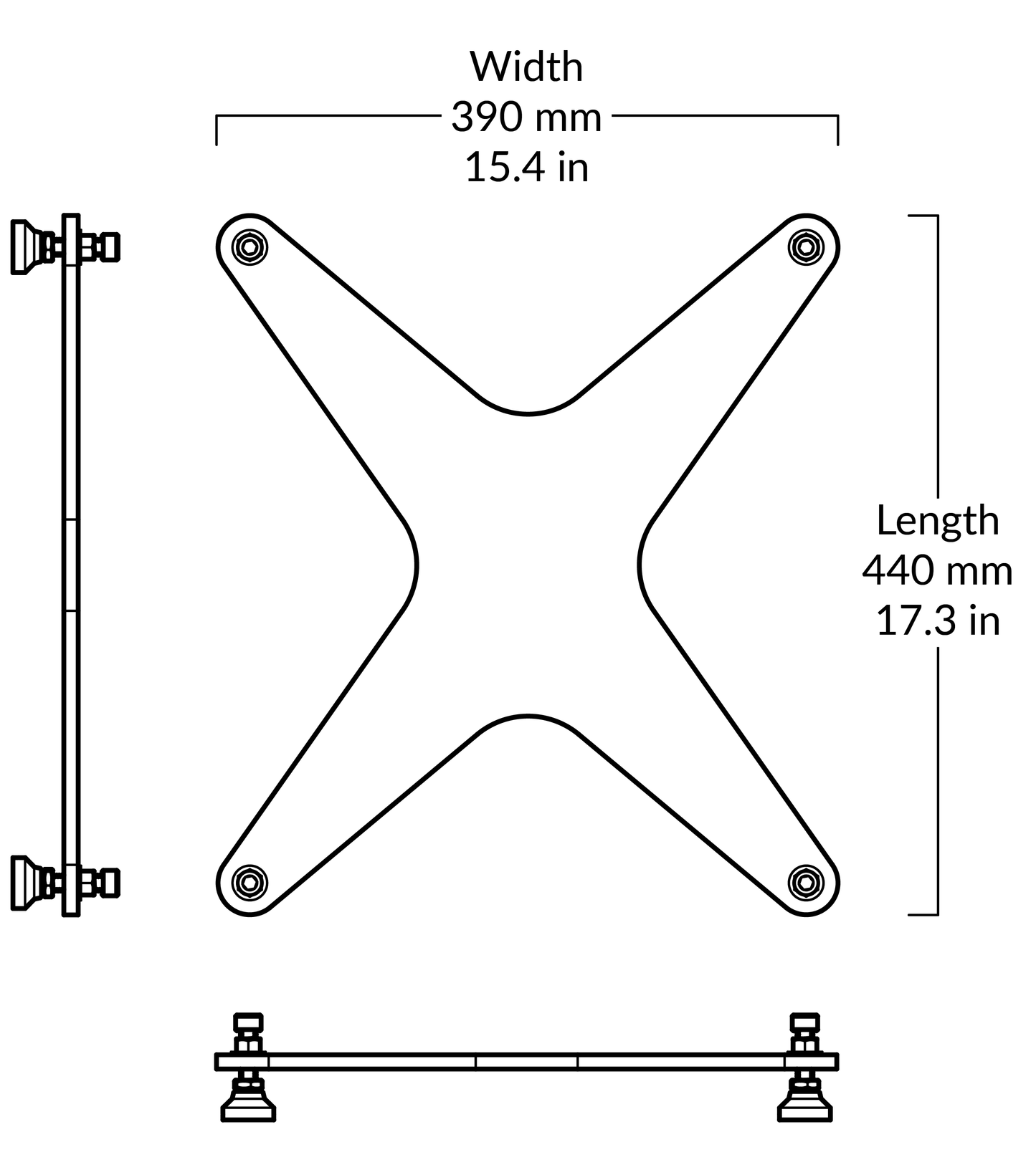 Space Lab Systems LIFT Speaker Stand with Large Platform, Light Isolators