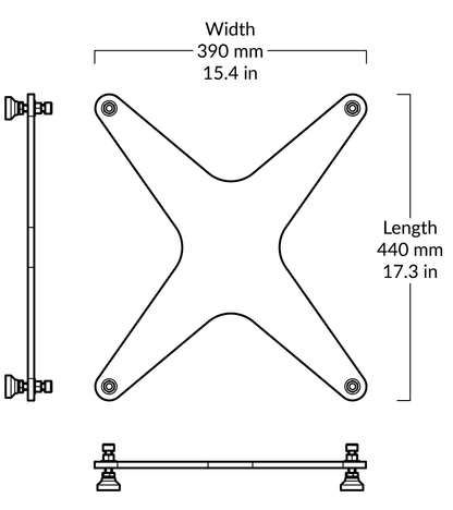 Space Lab Systems LIFT Speaker Stand with Large Platform, Light Isolators