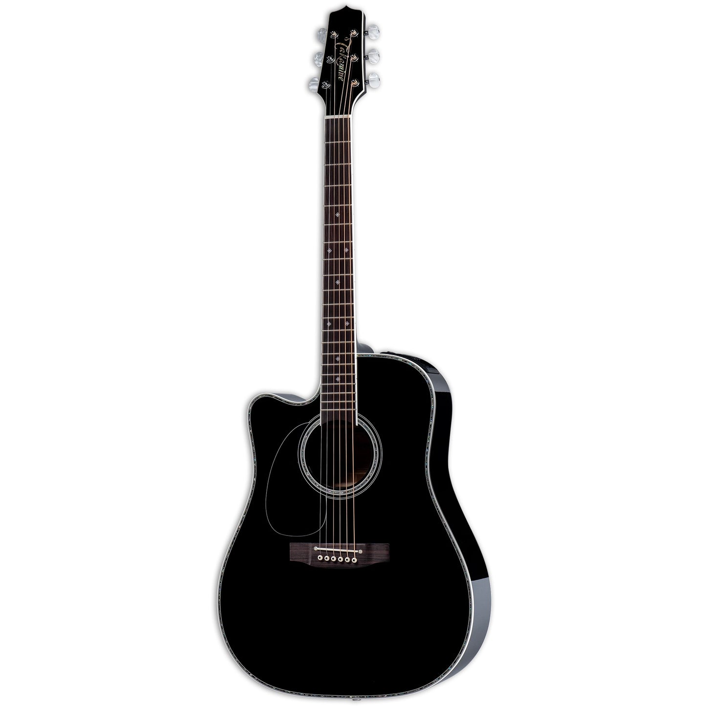 Takamine Dreadnought Cutaway Left Handed Acoustic Electric Guitar - Gloss Black