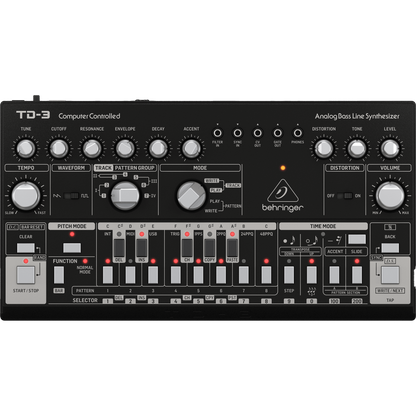 Behringer TD-3-BK Analog Bass Line Synthesizer, Black