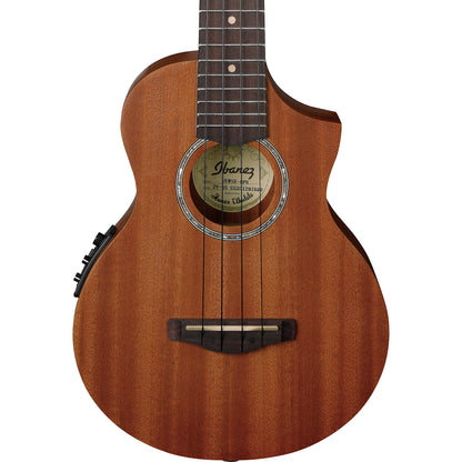 Ibanez UEW5E EW Mahogany Concert Electric Ukulele, Open Pore Natural w/ Bag