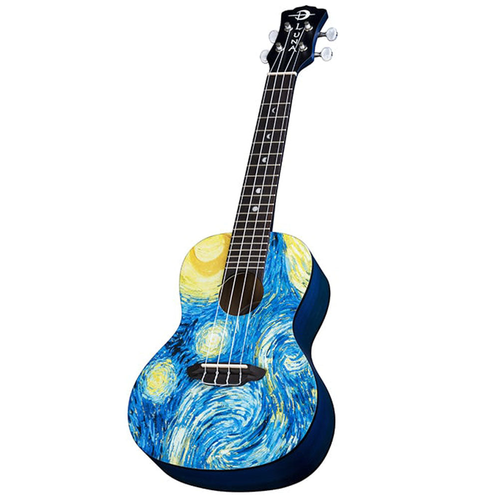 Luna Guitars Starry Night Concert Ukulele with Gig Bag