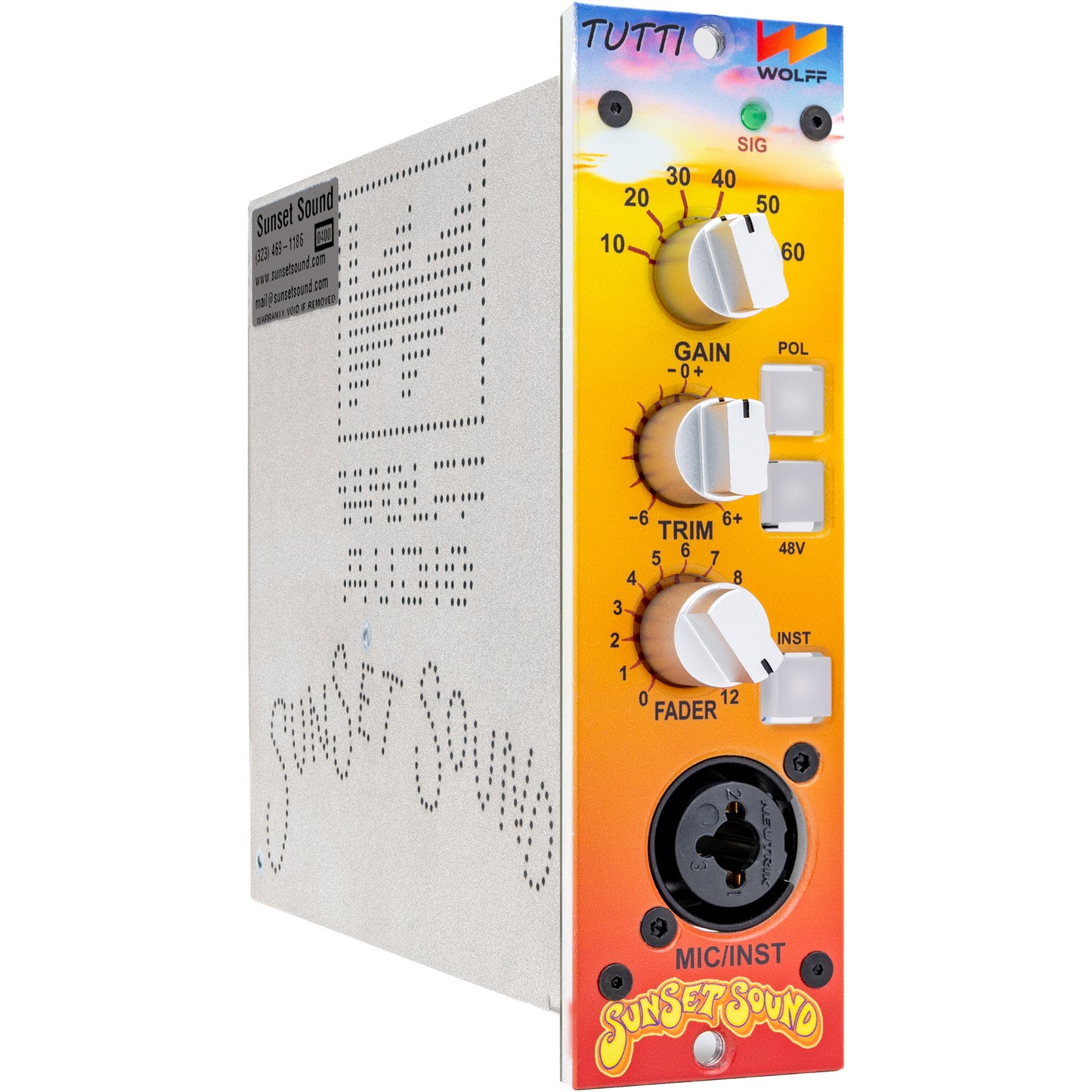 Wolf Audio SUNSET SOUND "TUTTI" 500 Series Mic Preamp