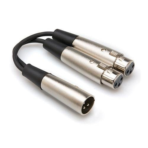 Hosa YXF-101 5 Y Cable Dual XLR Female to XLR Male, 18 Inches