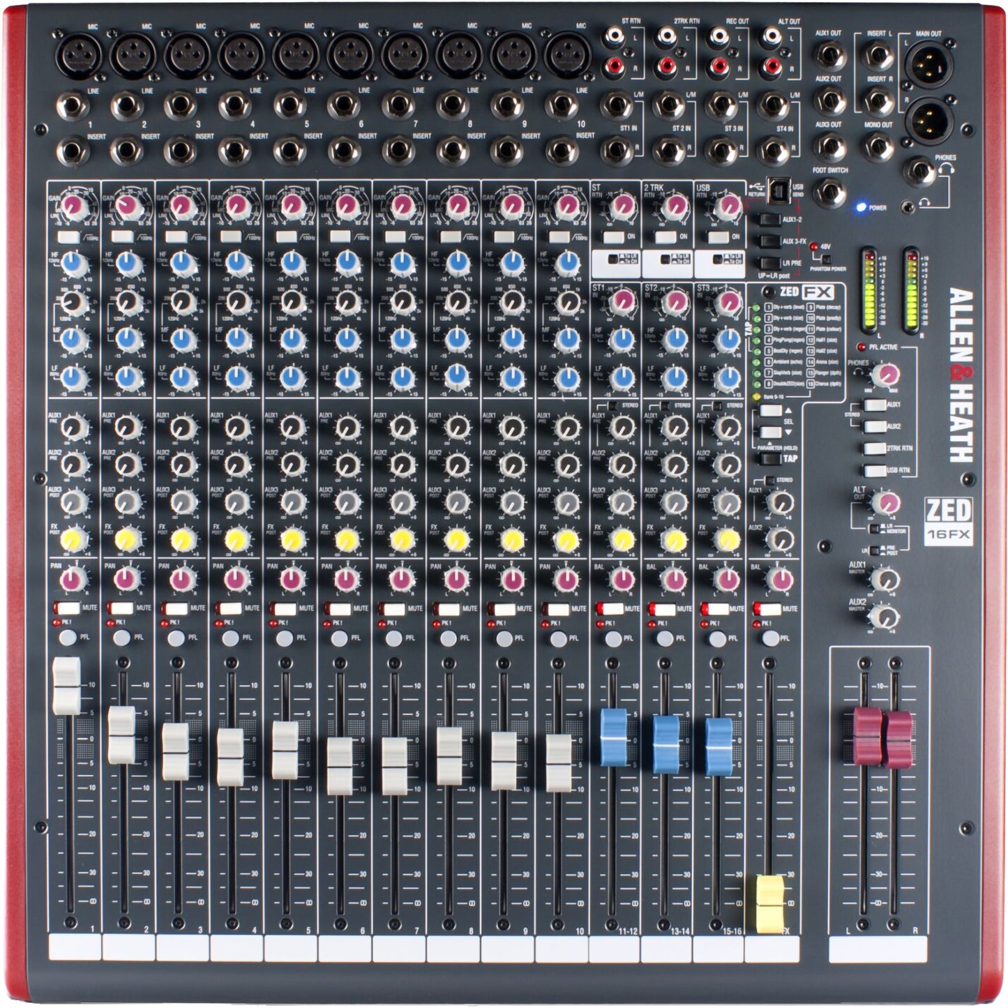 Allen and Heath ZED16FX USB Mixer with FX, 16-Channel