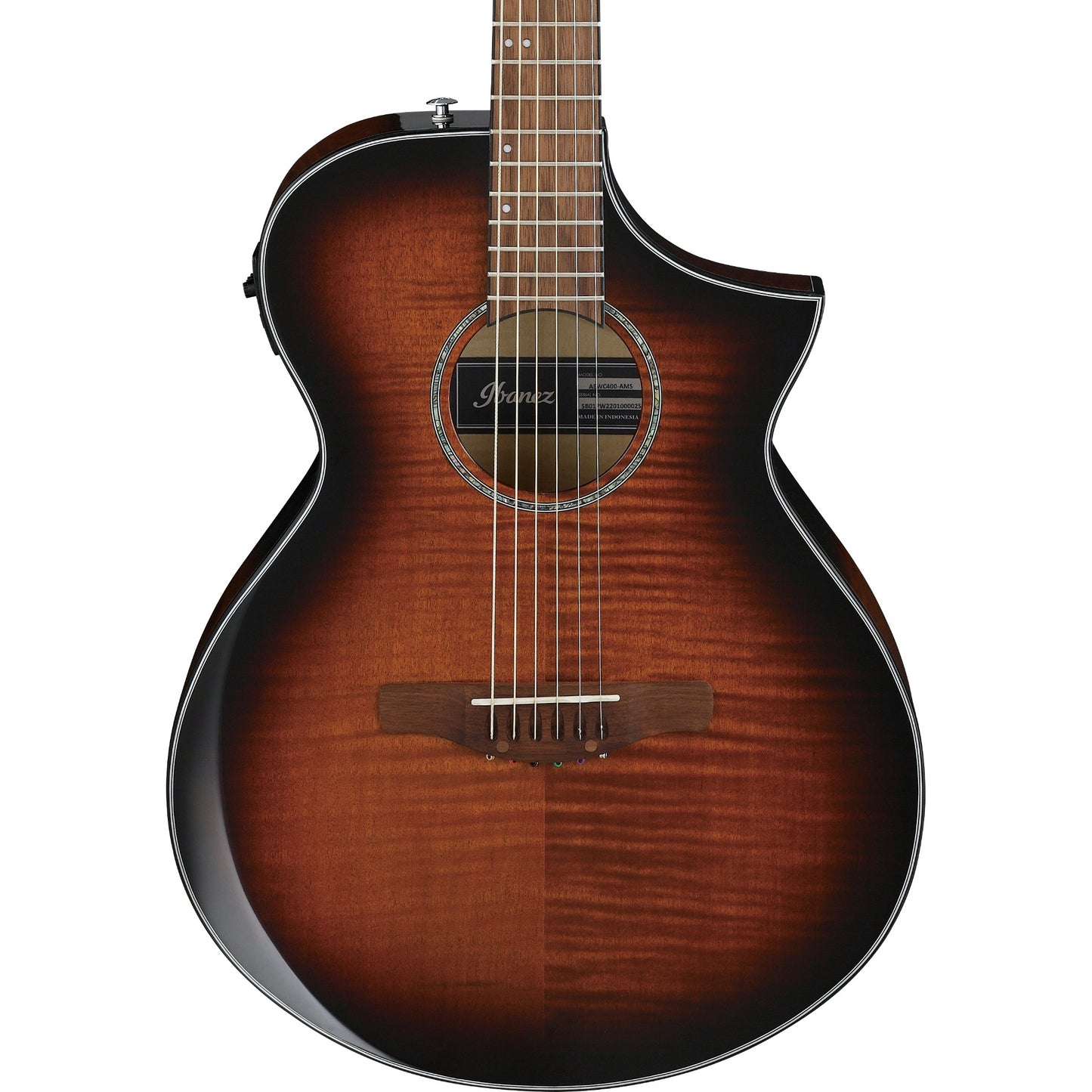 Ibanez AEWC400AMS AEW Series Acoustic Electric Guitar, Amber Sunburst