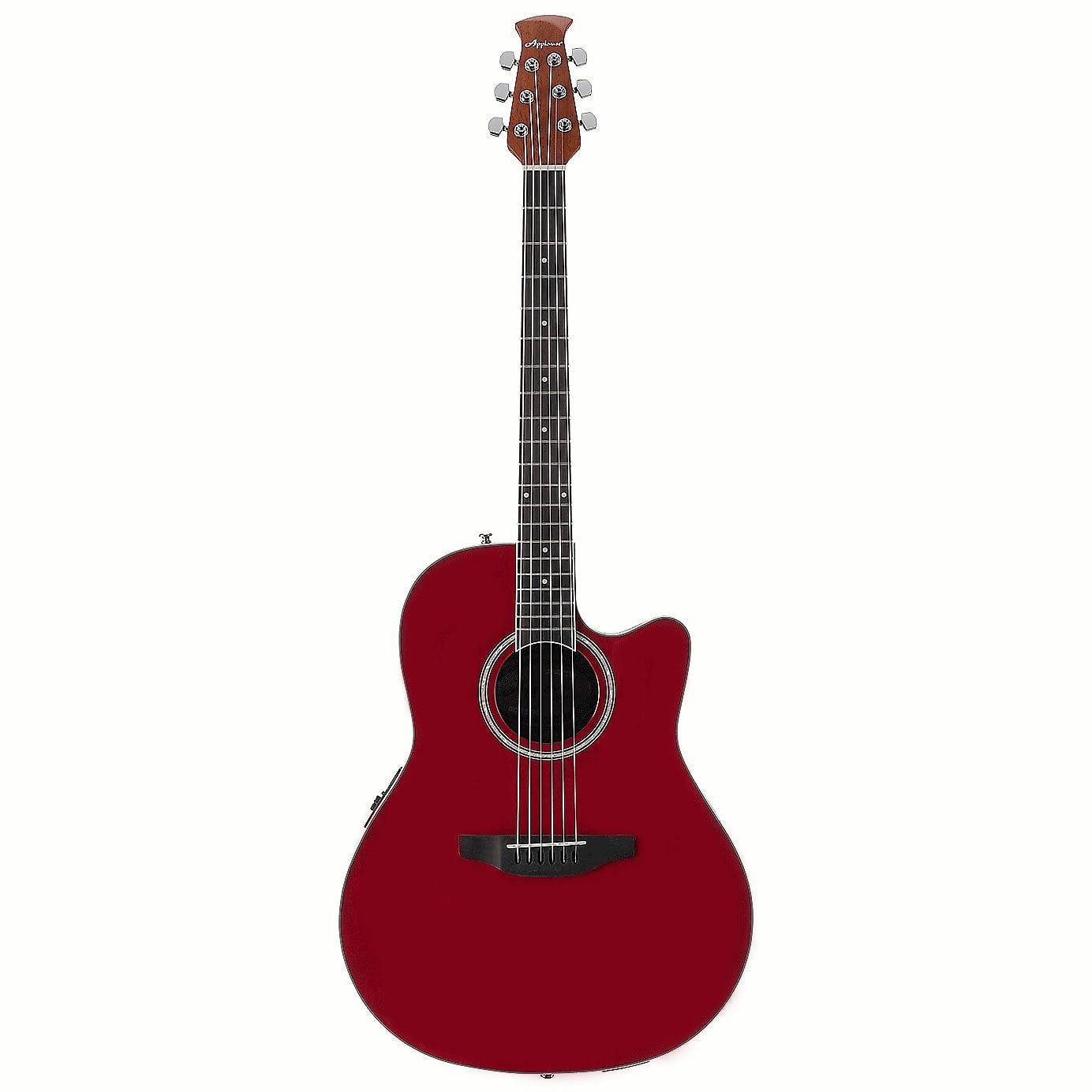 Ovation AB24-2S Mid Depth Ruby Red Acoustic Guitar in Red Satin