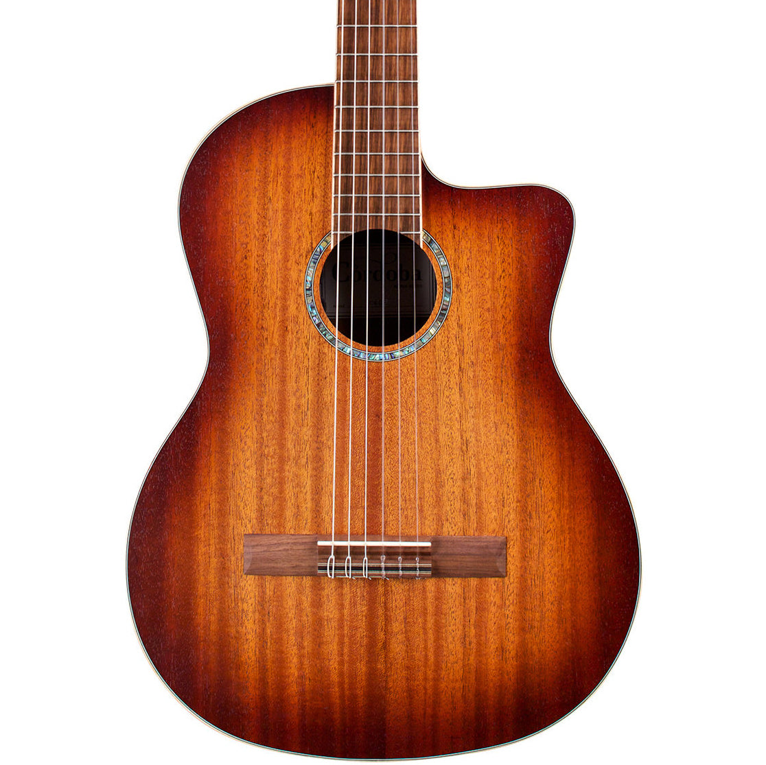 Cordoba C4-CE - Edgeburst, Solid Mahogany Top - Nylon String Guitar