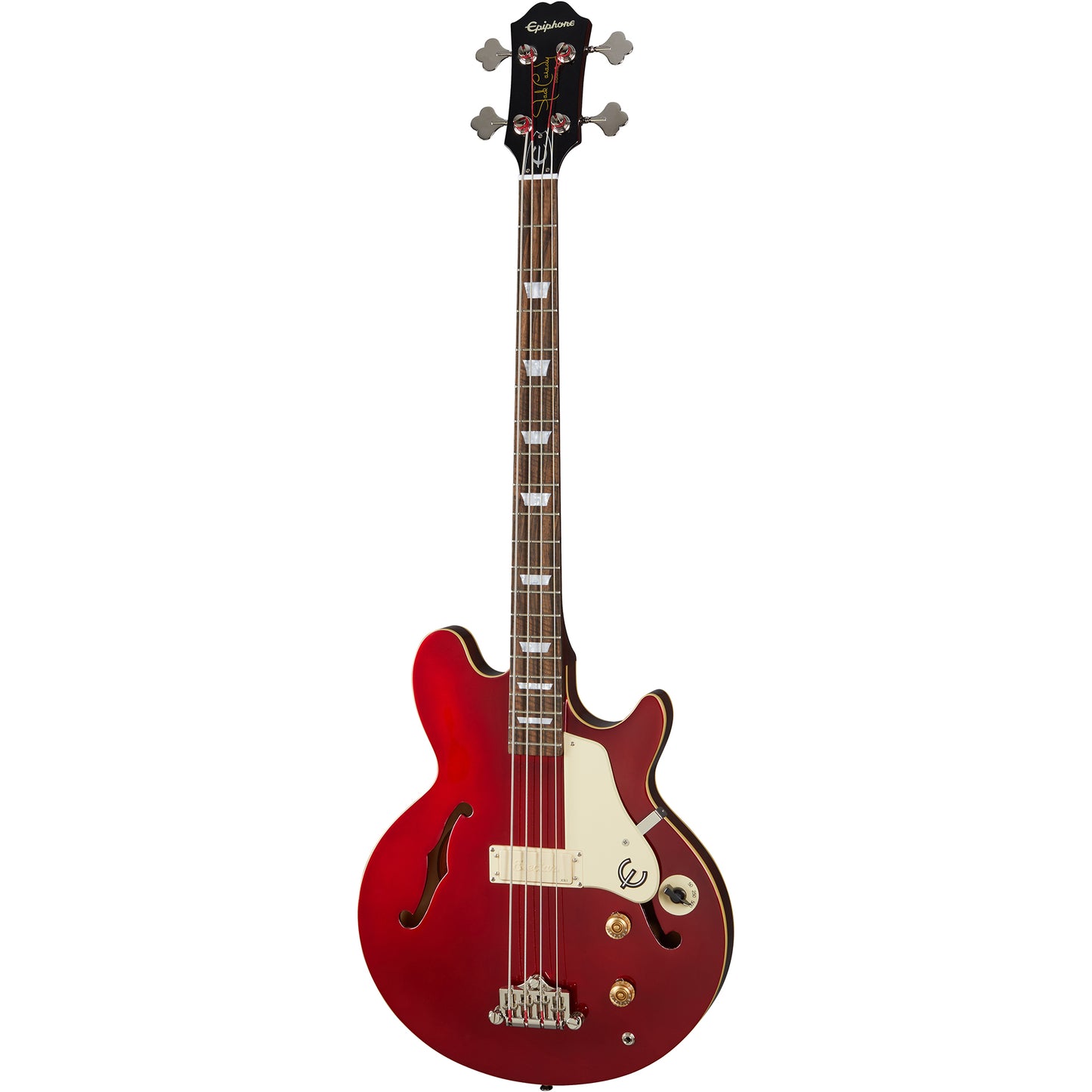 Epiphone Jack Casady Semi-Hollow Electric Bass Guitar, Sparkling Burgundy