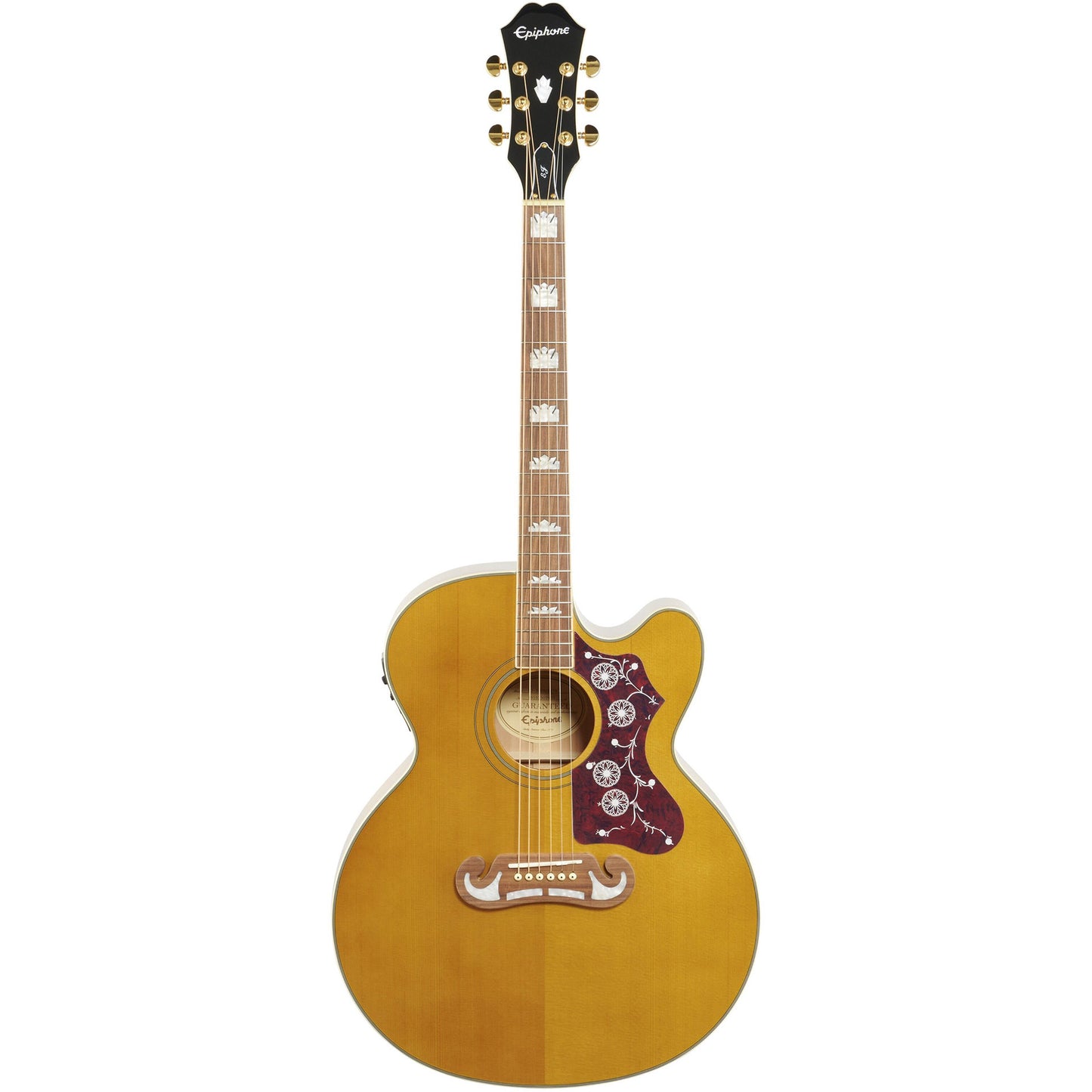 Epiphone J-200 EC Studio Acoustic Electric Guitar in Vintage Natural