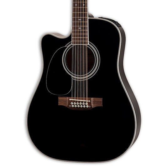 Takamine Legacy Left Handed 12 String Acoustic Electric Guitar - Black