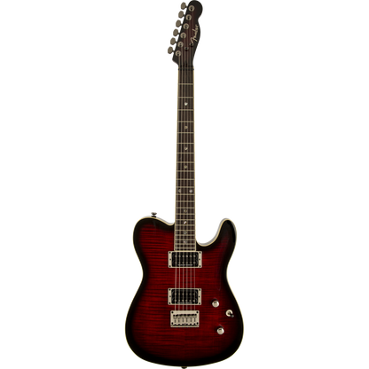 Fender Custom Telecaster FMT HH Electric Guitar in Black Cherry Burst