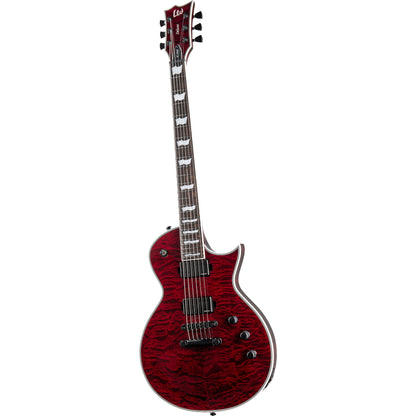 ESP LTD EC-1000 Fluence Quilted Maple Electric Guitar, See Thru Black Cherry