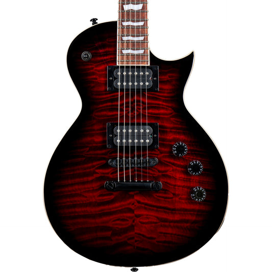 ESP LTD EC-256QM Electric Guitar, See Thru Black Cherry Sunburst