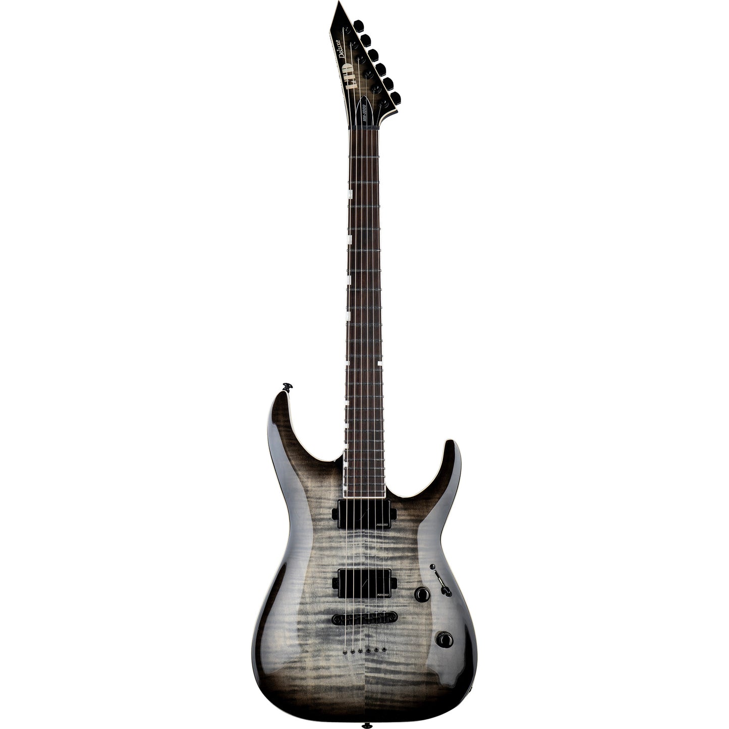 ESP LTD MH-1000NT Flamed Maple Electric Guitar, Charcoal Burst