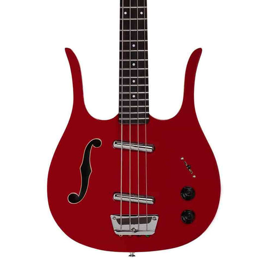 Danelectro Red Hot Longhorn Semi-hollowbody Bass Guitar - Red