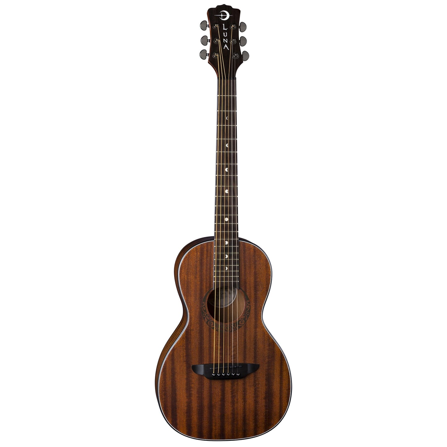 Luna Gypsy Muse Parlor Acoustic Guitar, Mahogany