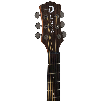 Luna Gypsy Muse Parlor Acoustic Guitar, Mahogany