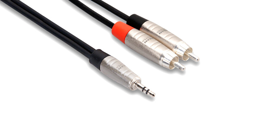 Hosa HMR-010Y Pro Y Cable 3.5mm TRS to RCA 3ft