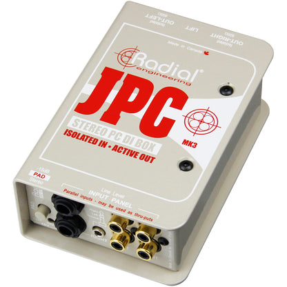 Radial JPC Active AV Direct Box for Computer Soundcards, CD, DVD, MP3 Players