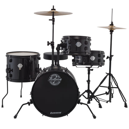 Ludwig LC178X016 Questlove Pocket Kit w/ Hardware & Cymbals, Black Sparkle