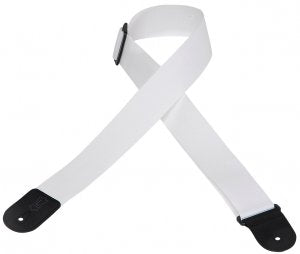 Levy's 2" Polypropylene Logo Guitar Strap in White