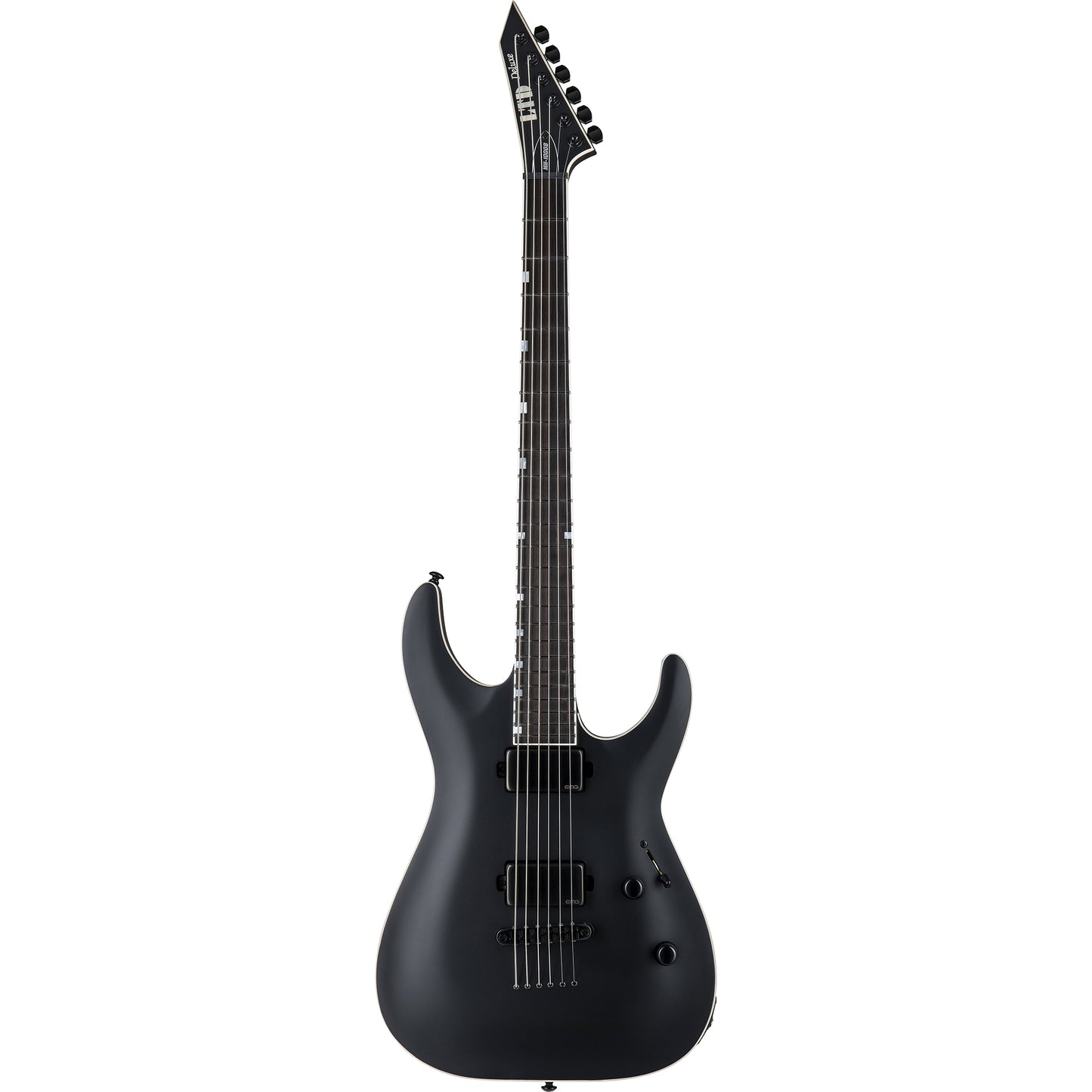 ESP LTD MH-1000 Baritone Electric Guitar, Black Satin