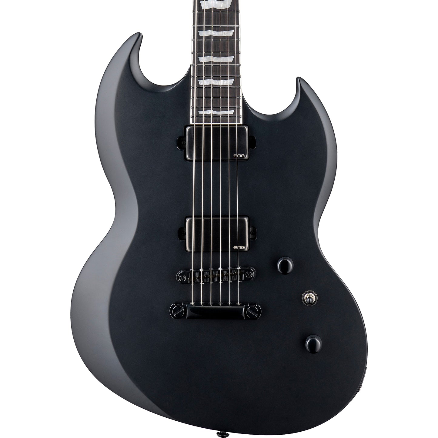 ESP LTD Viper-1000 Baritone Electric Guitar, Black Satin