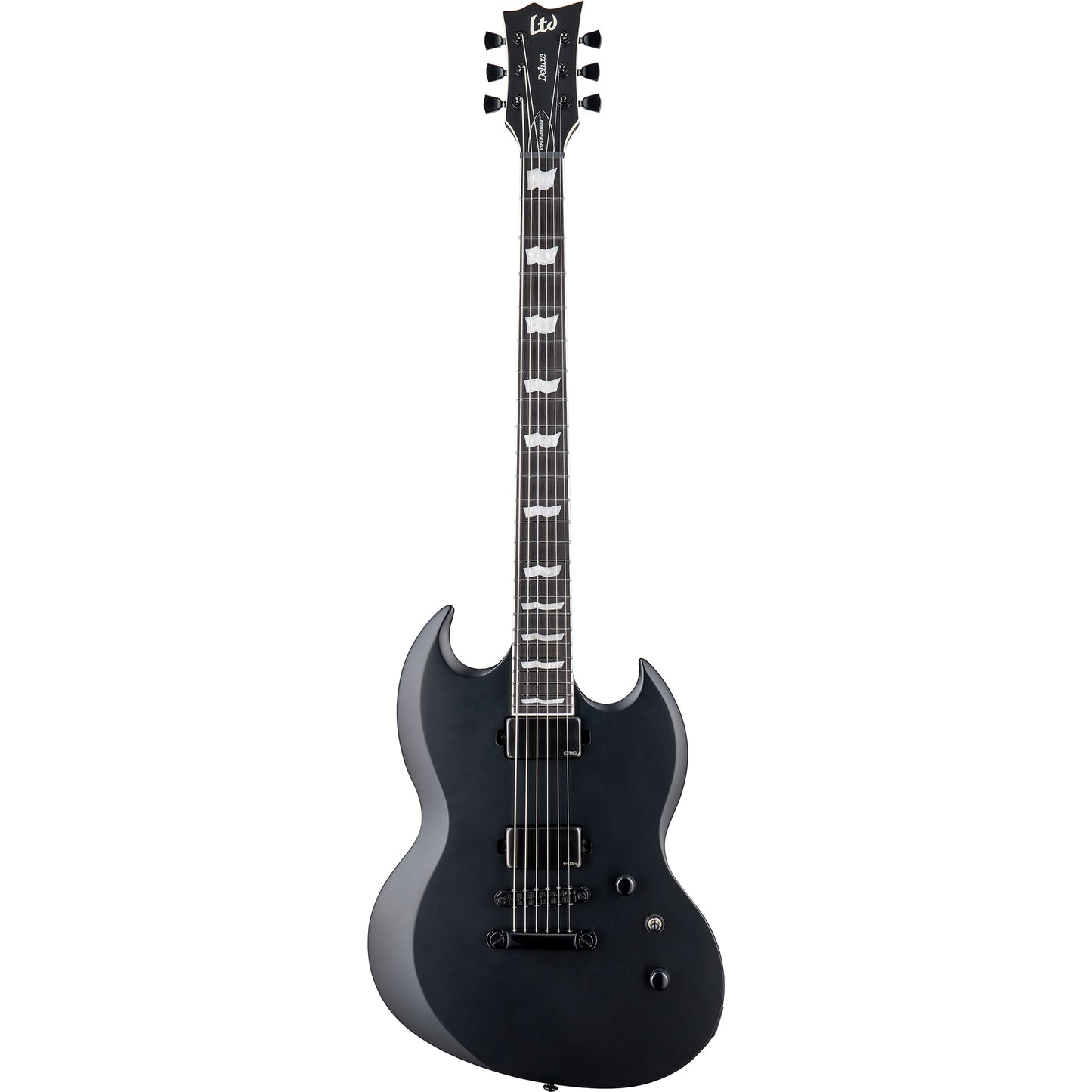 ESP LTD Viper-1000 Baritone Electric Guitar, Black Satin