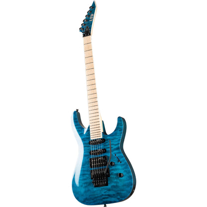 ESP LTD MH-203QM Quilted Maple Electric Guitar, See Thru Blue