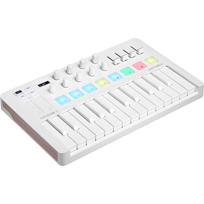 Arturia MiniLab 3 Compact MIDI Keyboard and Pad Controller - Alpine White