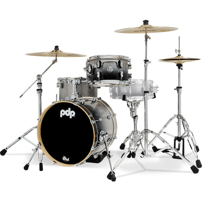 Pacific Drums & Percussion Concept Maple Bop Kit - SIlver to Black Sparkle Fade