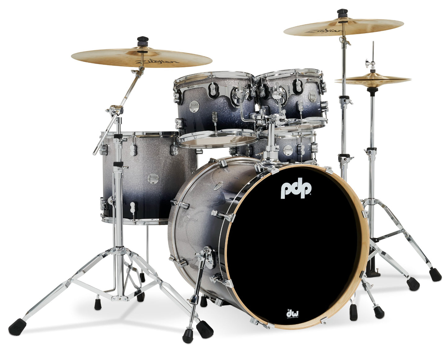 PDP Concept Maple Series 5-Piece Shell Pack - Silver to Black Fade