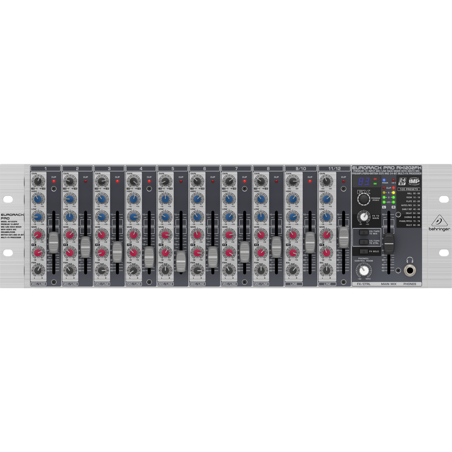 Behringer RX1202FX Eurorack Pro Rackmount 12-Input Mixer