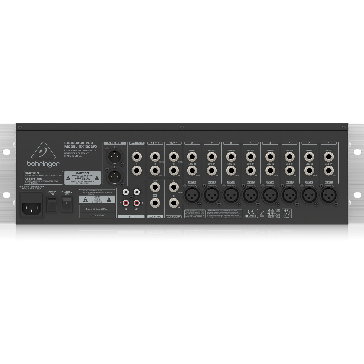 Behringer RX1202FX Eurorack Pro Rackmount 12-Input Mixer