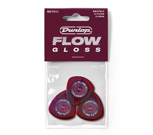 Dunlop Flow Gloss Pick 2.0mm 3 Pack