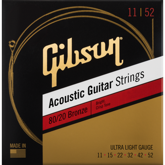 Gibson 80/20 Bronze Acoustic Guitar Strings - Ultra-Light