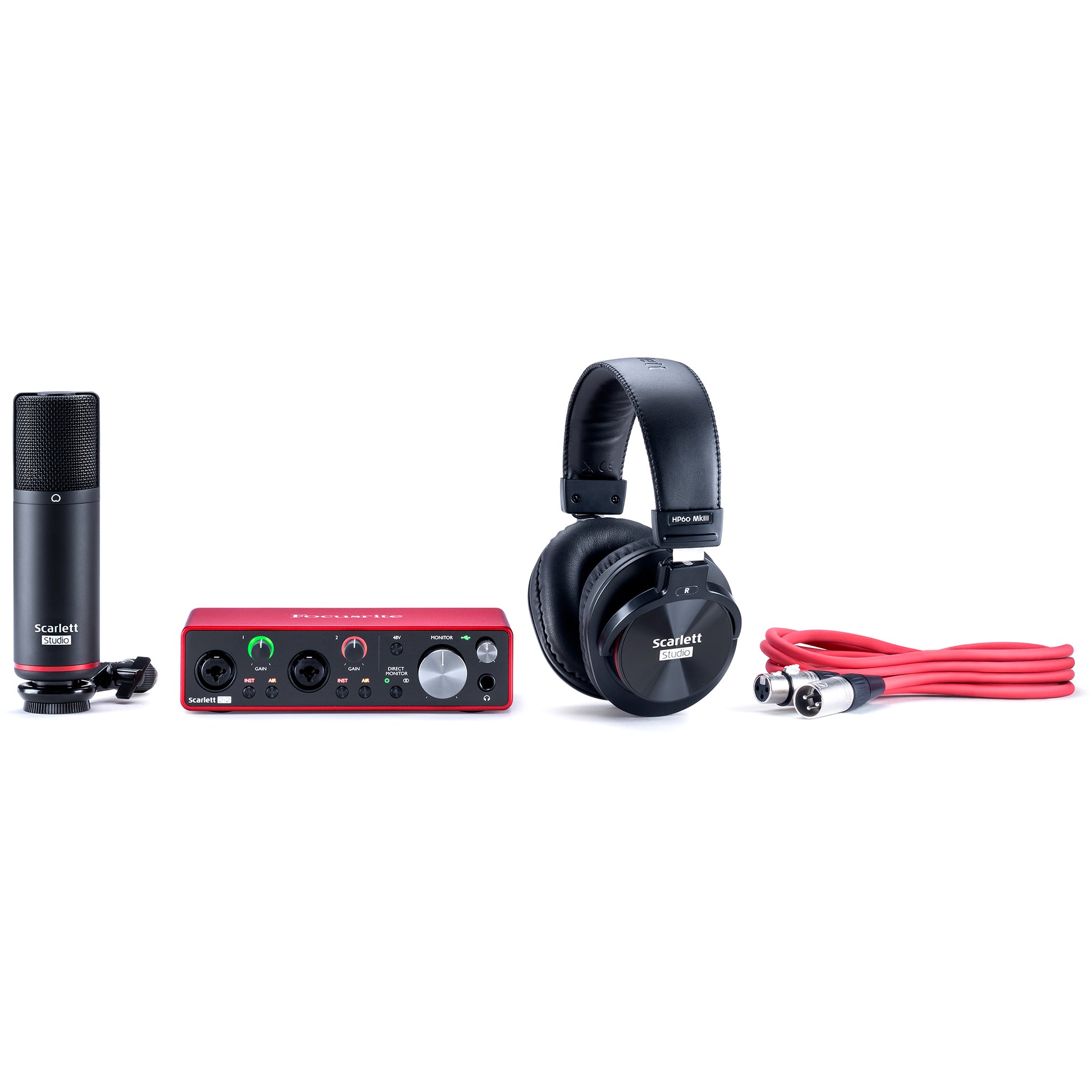 Focusrite Scarlett 2i2 3rd Gen 2x2 USB Audio Interface (With popular XLR/Headphones)