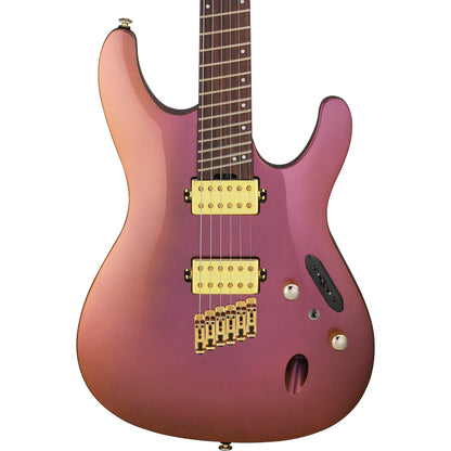 Ibanez SML721 S Axe Design Lab Multi-Scale Electric Guitar, Rose Gold Chameleon