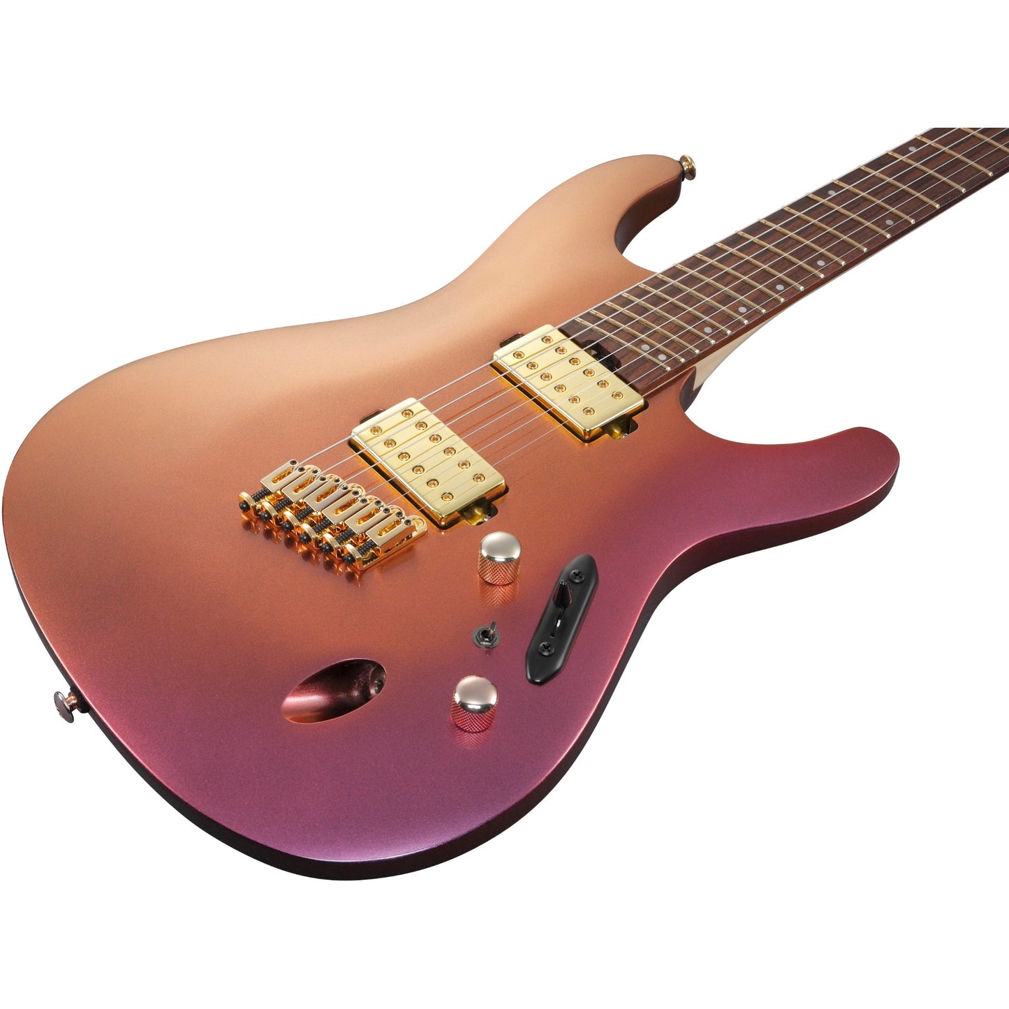 Ibanez SML721 S Axe Design Lab Multi-Scale Electric Guitar, Rose Gold Chameleon