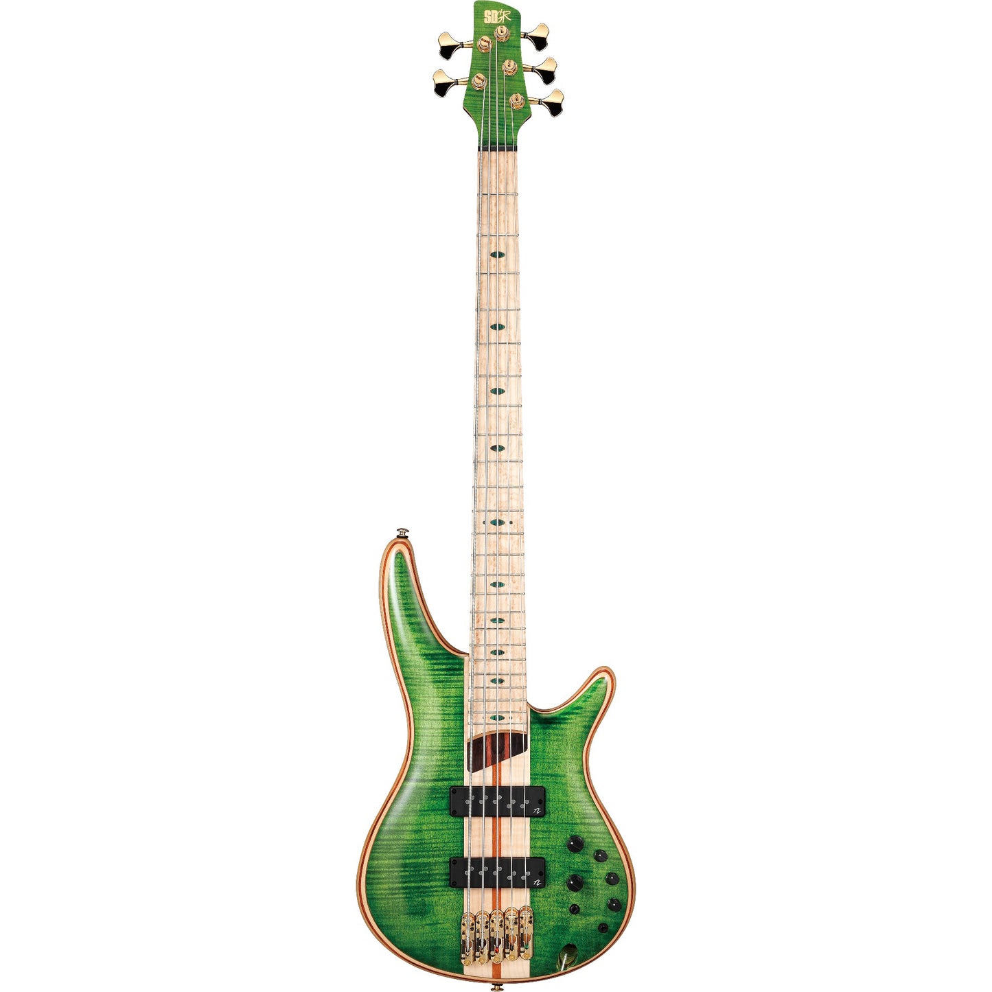 Ibanez SR5FMDXEGL Premium 5-String Electric Bass, Emerald Green Low Gloss