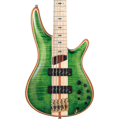 Ibanez SR5FMDXEGL Premium 5-String Electric Bass, Emerald Green Low Gloss