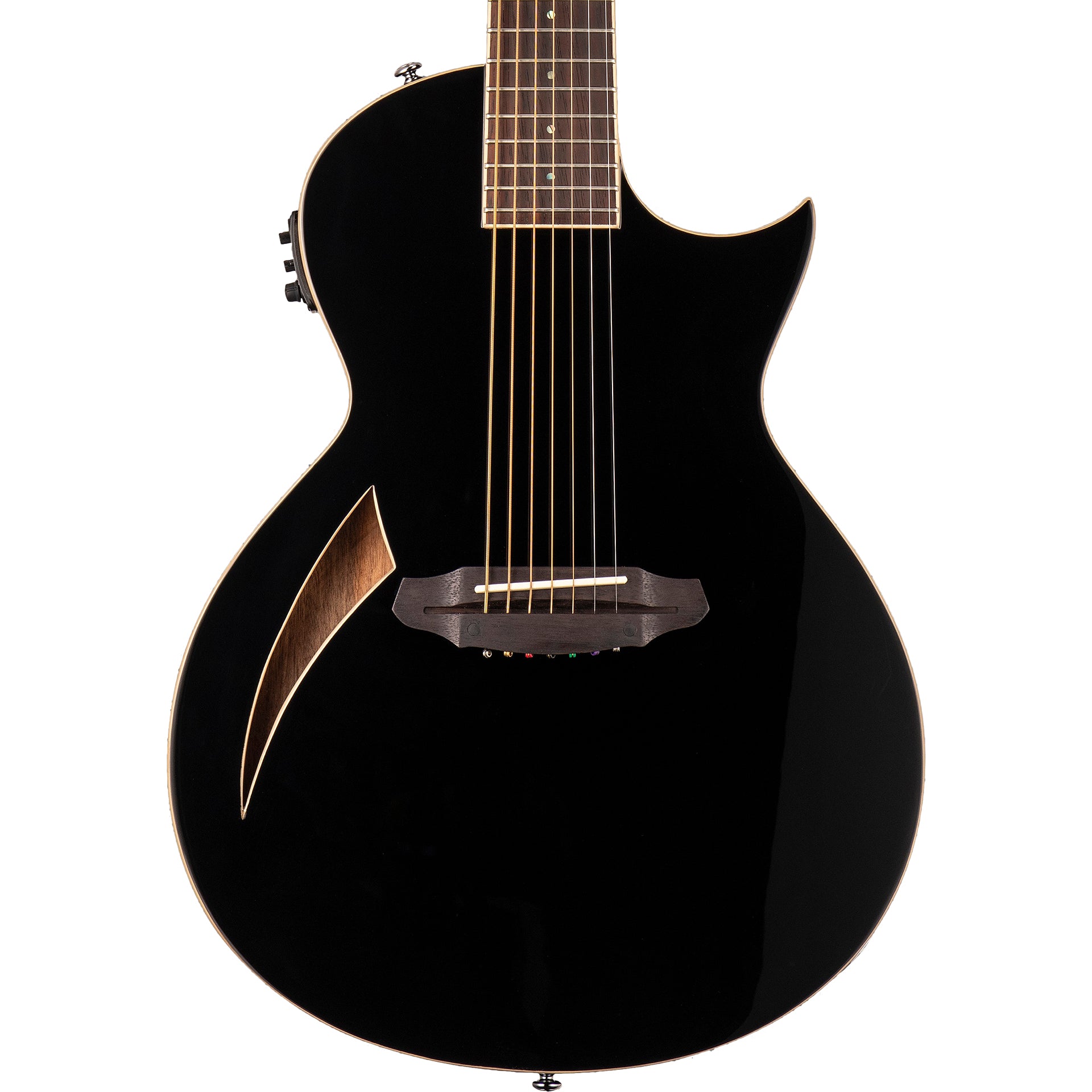 ESP LTD TL7 Thinline Acoustic-Electric Guitar, Black – Alto Music