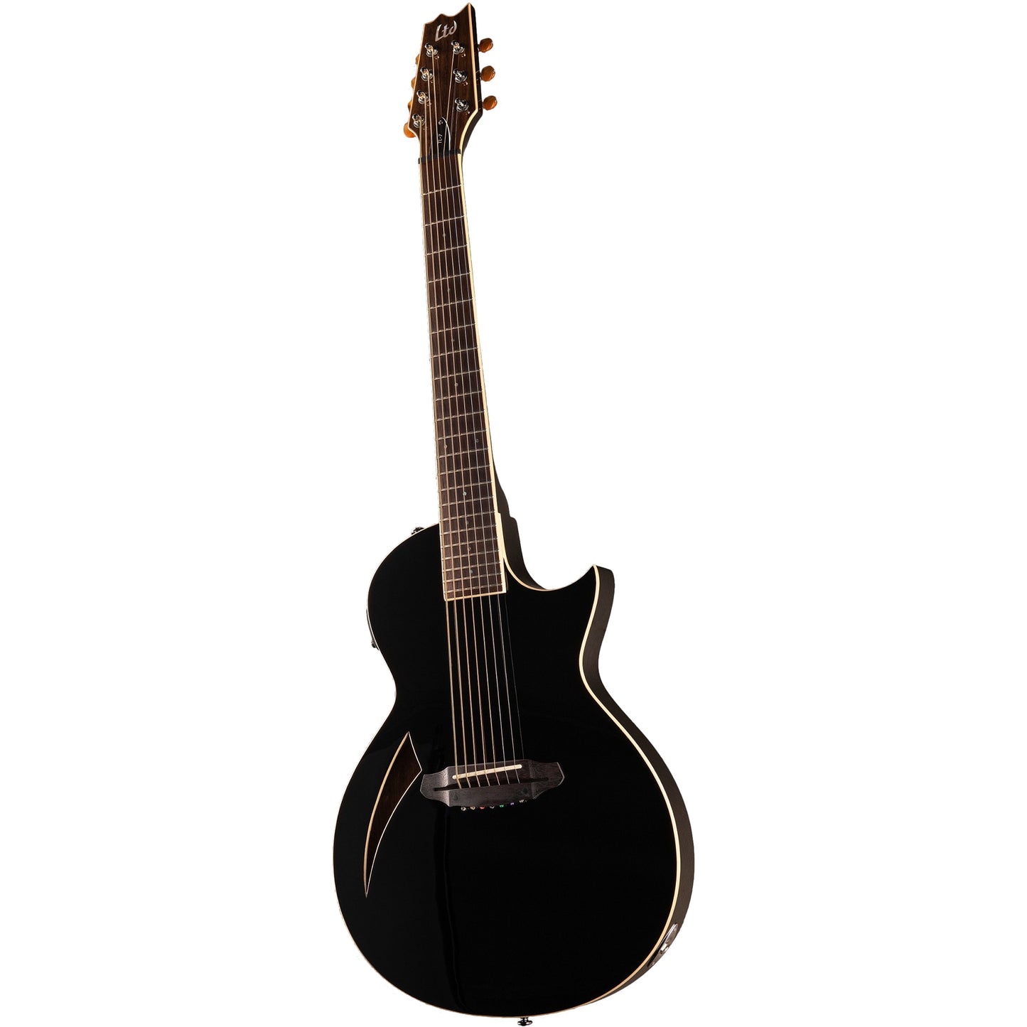 ESP LTD TL7 Thinline Acoustic-Electric Guitar, Black