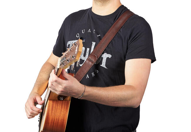 Taylor Slim Leather Guitar Strap - Chocolate Brown