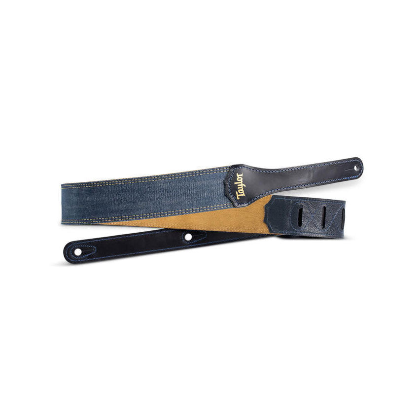 Taylor Blue Denim 2" Guitar Strap - Gold Logo