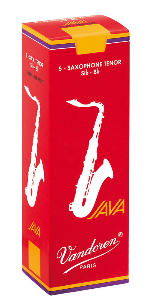 VANDOREN JAVA RED TENOR SAX REEDS, 5-Pack, 2.0 STRENGTH